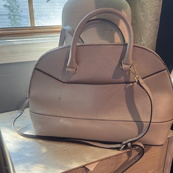 Anne Klein Beige Satchel with Gold Accents - Picture 4 of 9